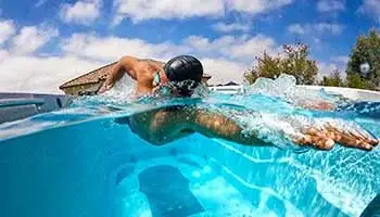 Swimming pool for leisure and exercise