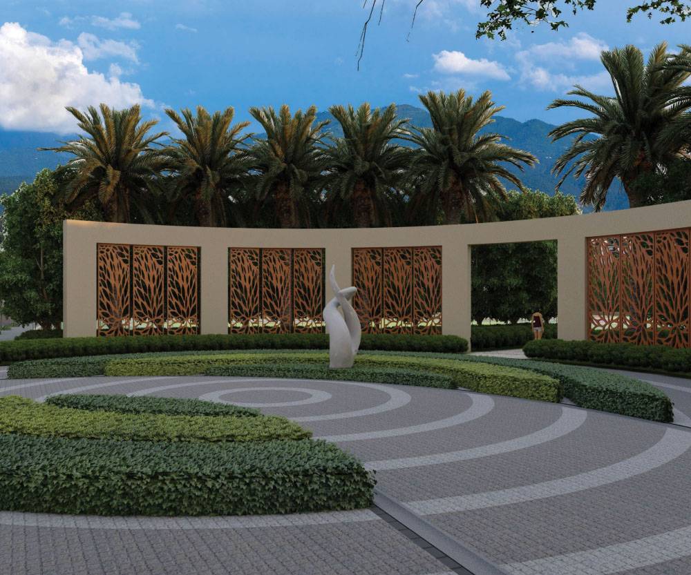 Garden pathway and landscape