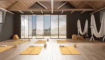Yoga and meditation center with serene interiors